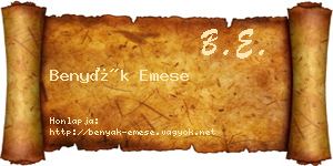 Benyák Emese névjegykártya